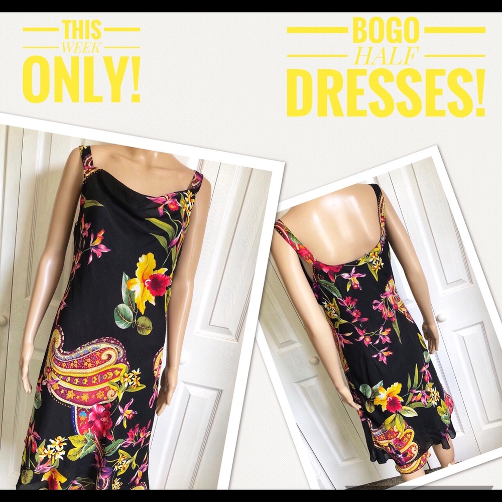 BALI OF CANADA PAISLEY PRINT FLORAL MIDI SIZE 10